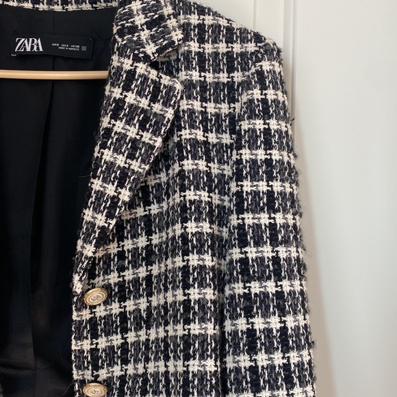 Double breasted plaid cropped blazer - Picture 6 of 6